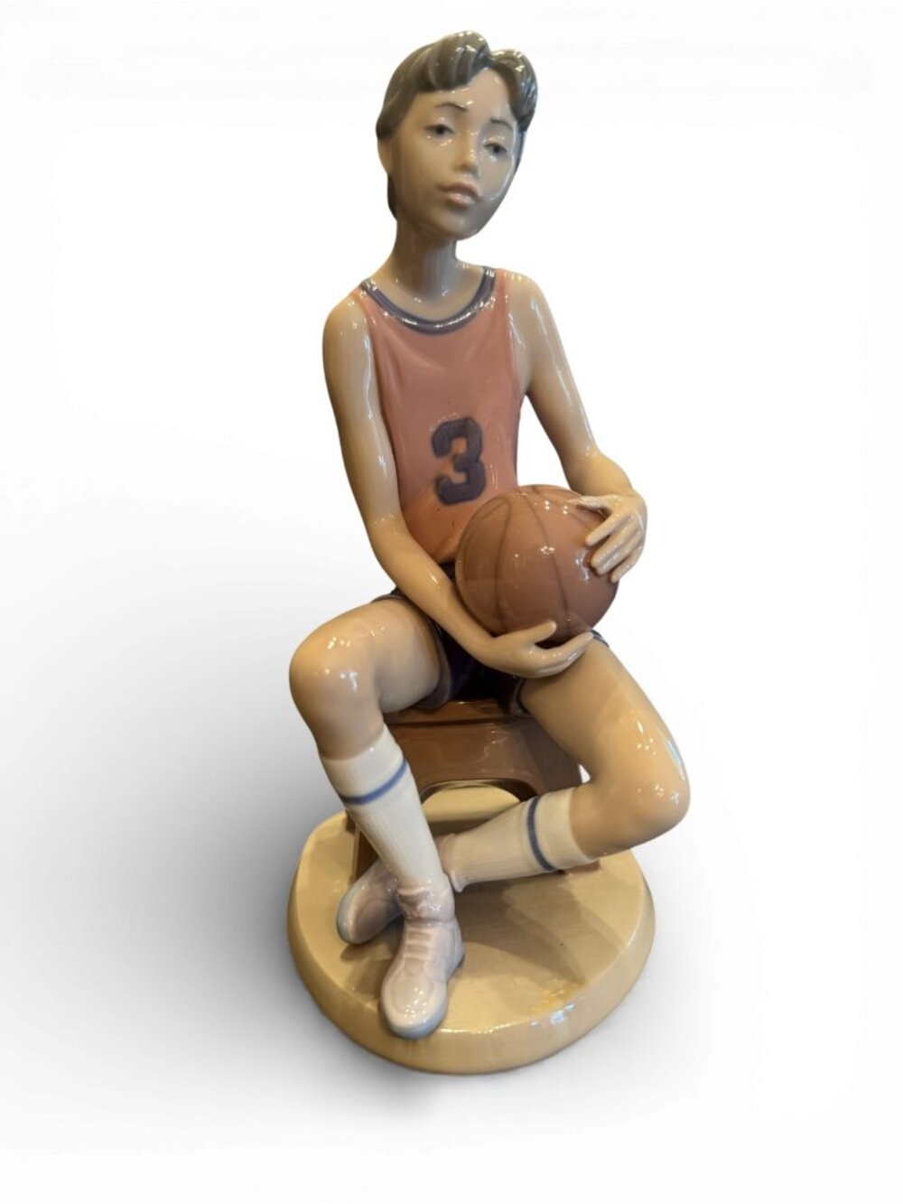 LLADRO Basketball Player Porcelain Figurine #3 Jersey #6091 Spain